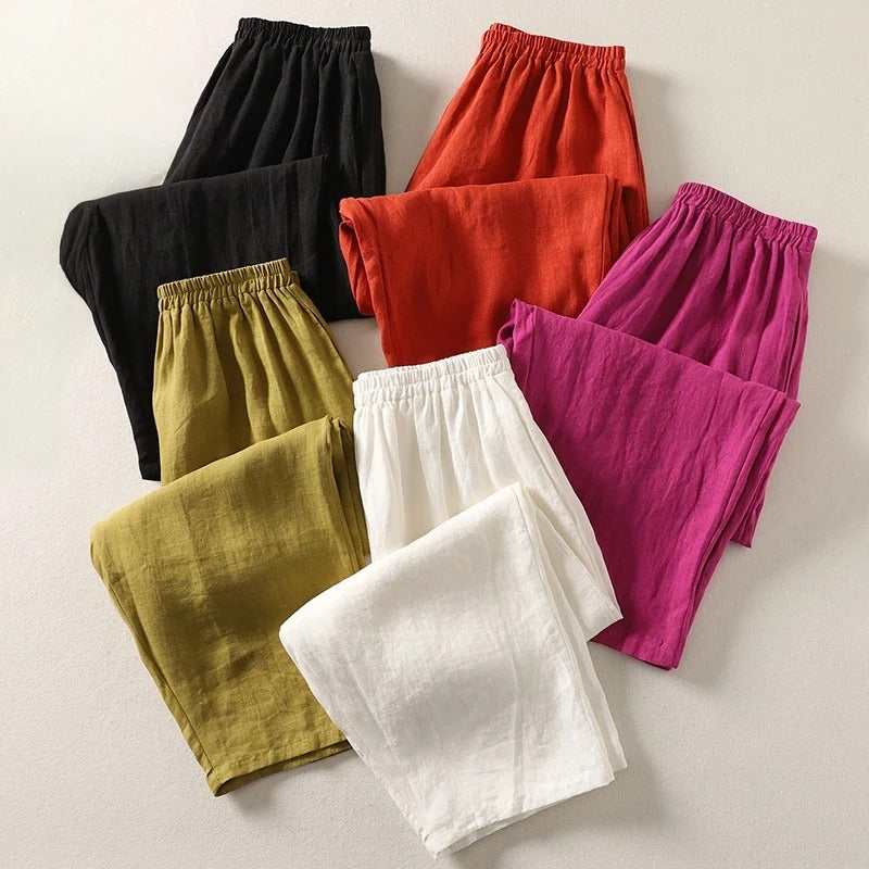 Lila Linen Wide-Leg Pants