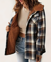 Sophia Donato Sherpa Plaid Jacket