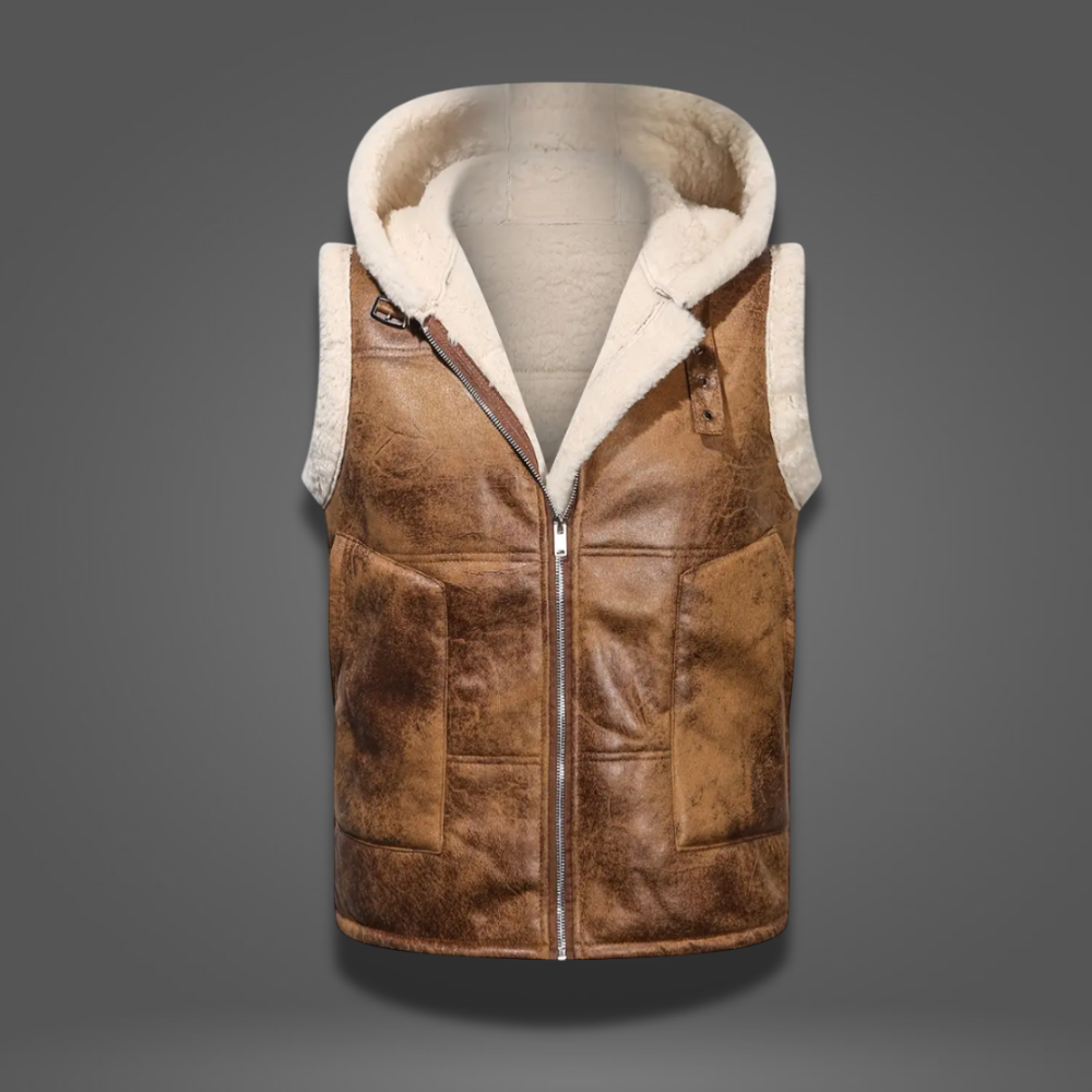 Vincent Pellegrino Hooded Shearling Vest