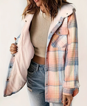 Sophia Donato Sherpa Plaid Jacket