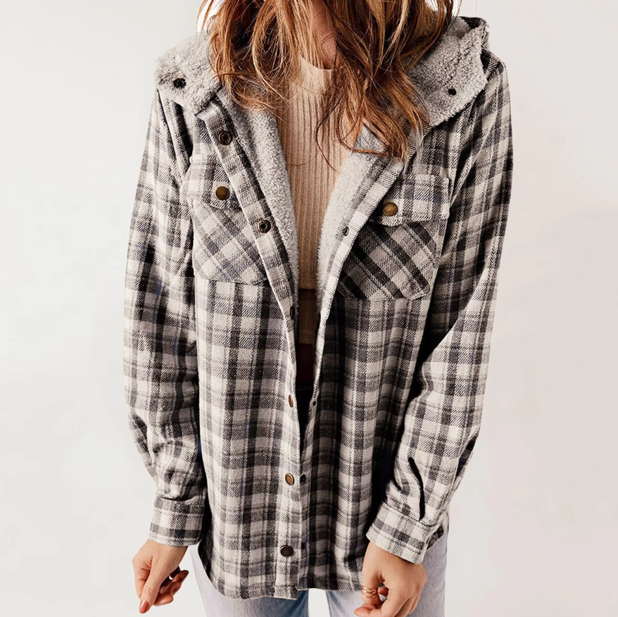 Sophia Donato Sherpa Plaid Jacket