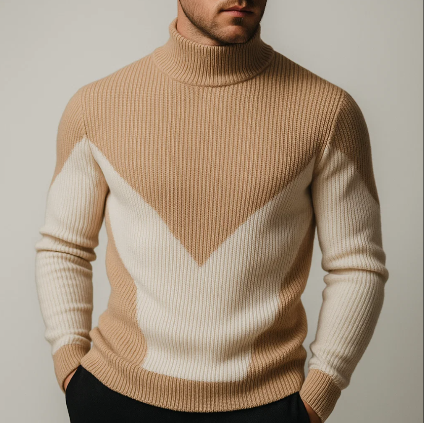 Verano Chevron Turtleneck Sweater