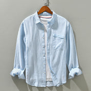 Halston Linen Striped Shirt