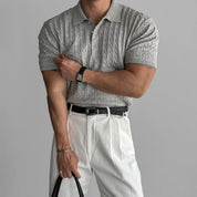 Raffaele Cable-Knit Polo