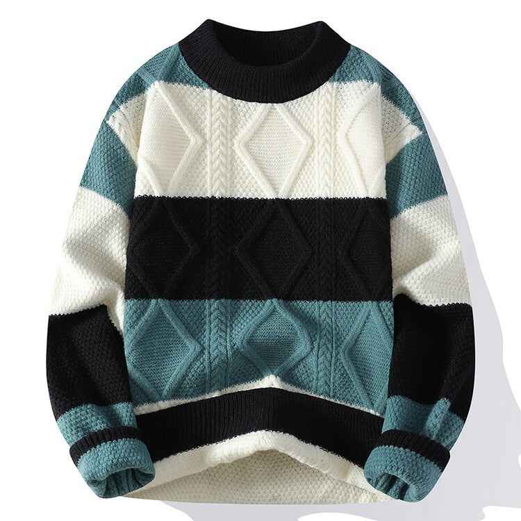Grayson Colorblock Cable-Knit Sweater