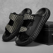 Kastel Houndstooth Sandals