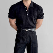 Raffaele Cable-Knit Polo