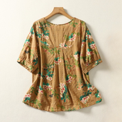 Amelie Floral Linen Blouse