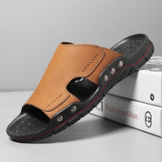 Carter Leather Slide Sandals