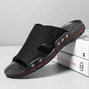 Carter Leather Slide Sandals