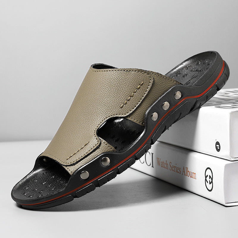 Carter Leather Slide Sandals