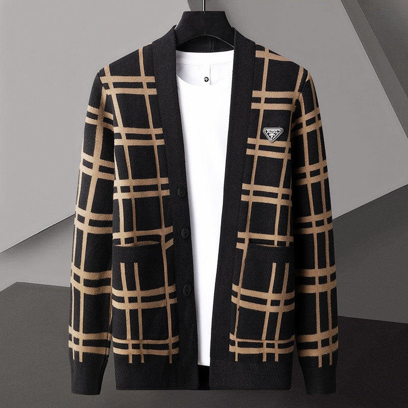 Asher Windowpane Cardigan