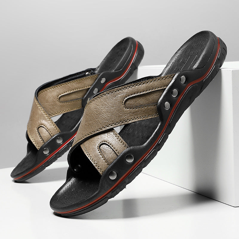 Colt Leather Slide Sandals