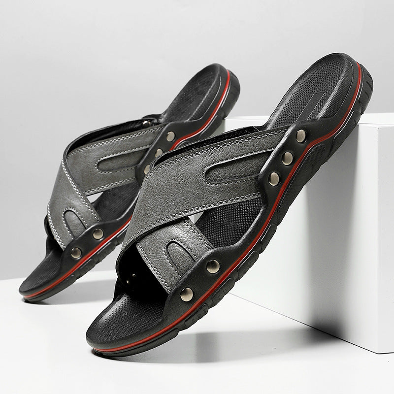 Colt Leather Slide Sandals