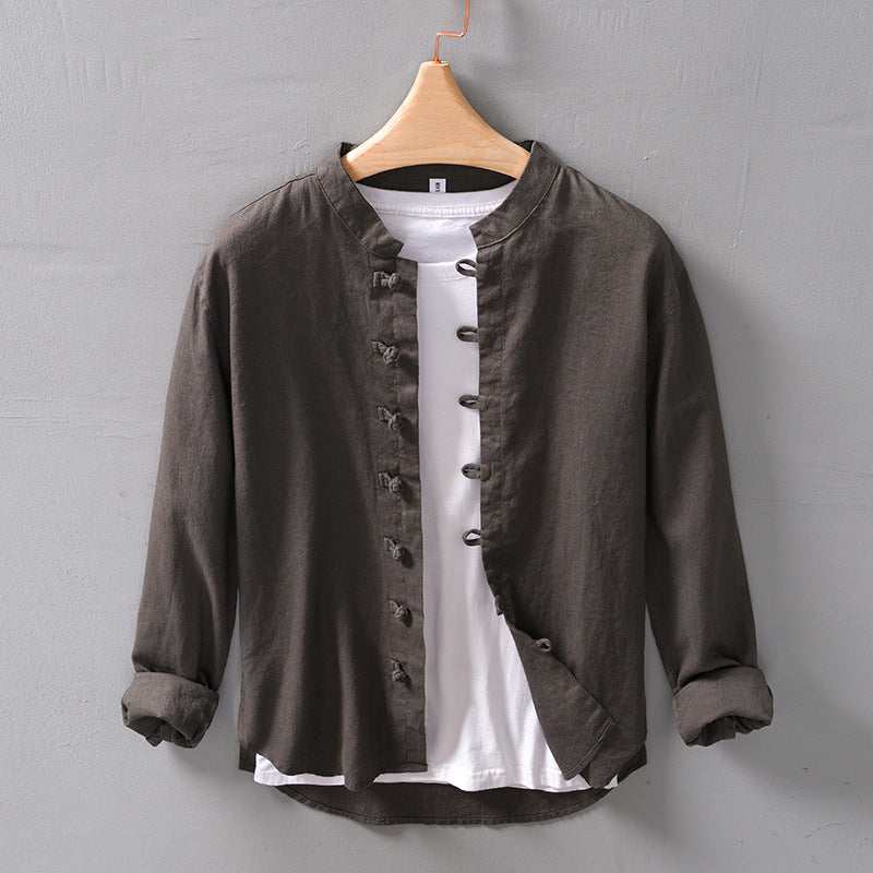 Kenji Mandarin Collar Shirt