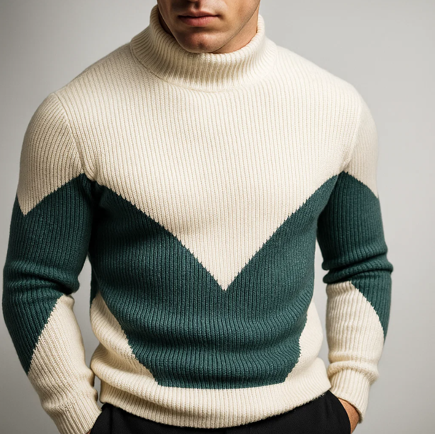 Verano Chevron Turtleneck Sweater