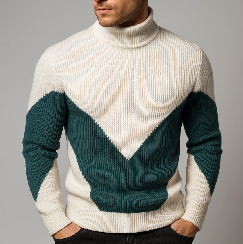 Verano Chevron Turtleneck Sweater