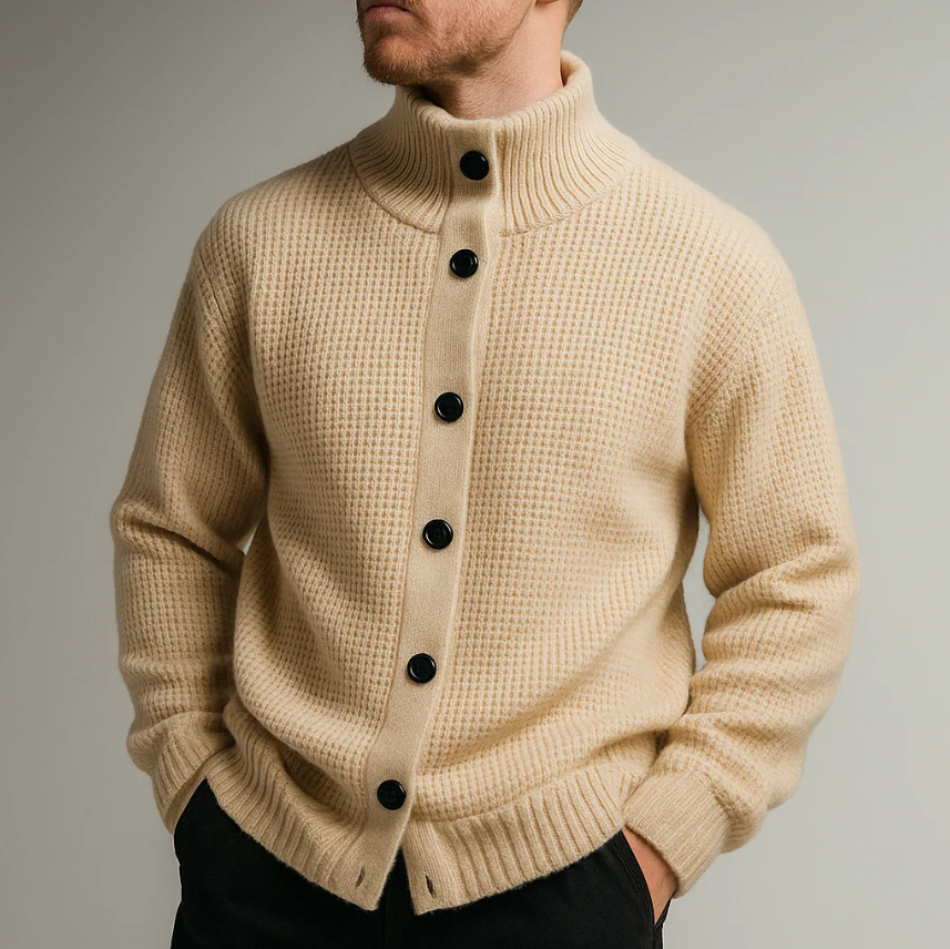 Aragon Waffle-Knit Cardigan