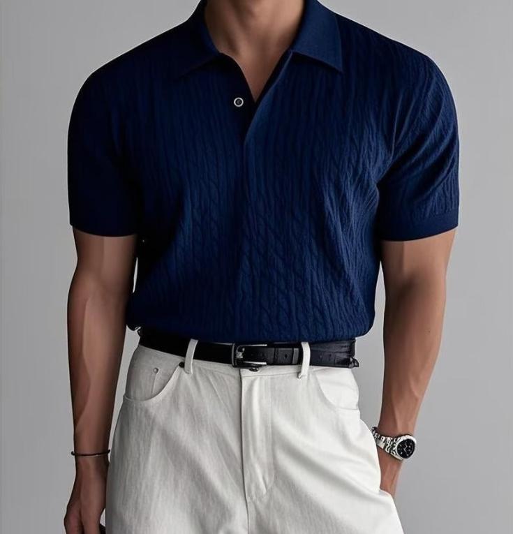Raffaele Cable-Knit Polo