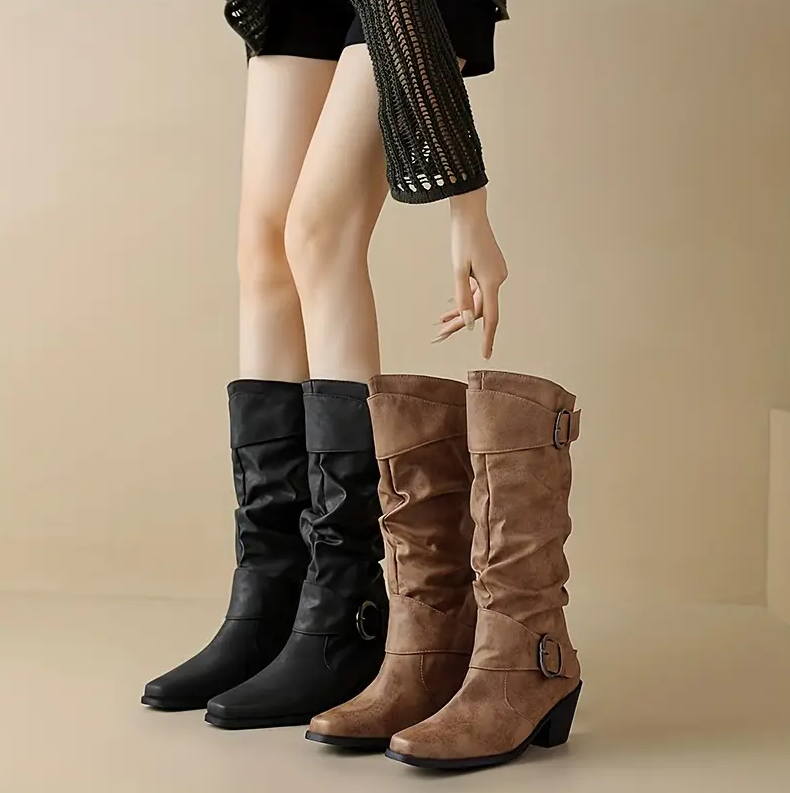 Botticelli Buckle Slouch Boots