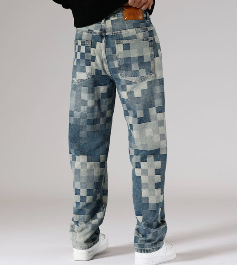 Harlan Washed Checkered Jeans
