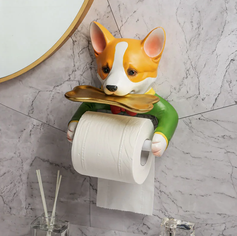 Paws & Roll Dog Toilet Paper Holder