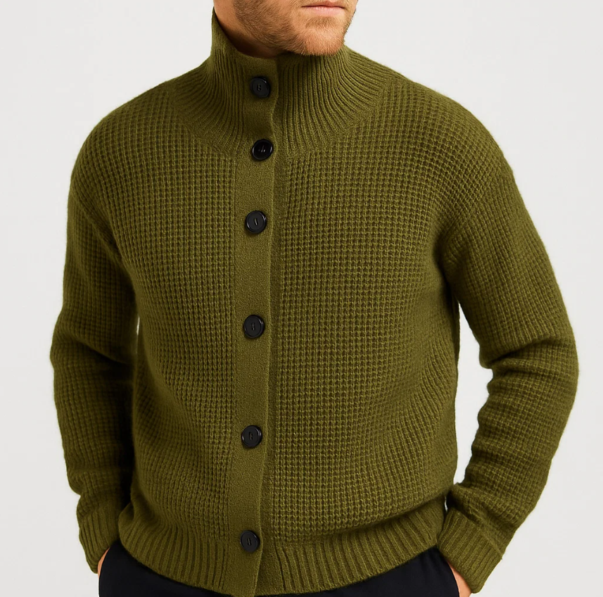 Aragon Waffle-Knit Cardigan