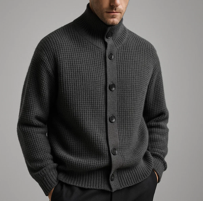 Aragon Waffle-Knit Cardigan