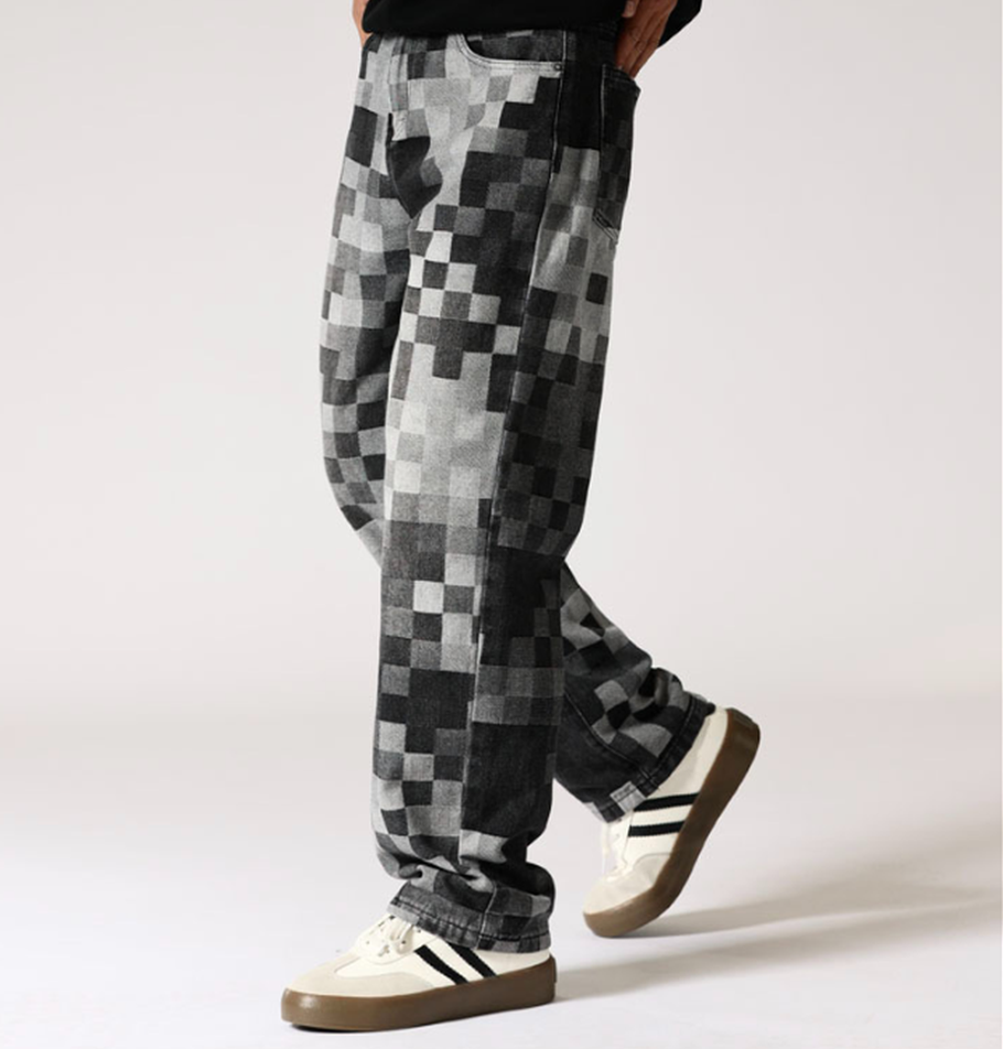 Harlan Washed Checkered Jeans