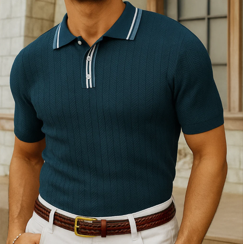 Stefano Herringbone Polo