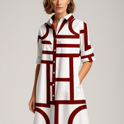 Avery Geometric Shirt Dress
