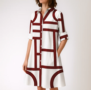 Avery Geometric Shirt Dress